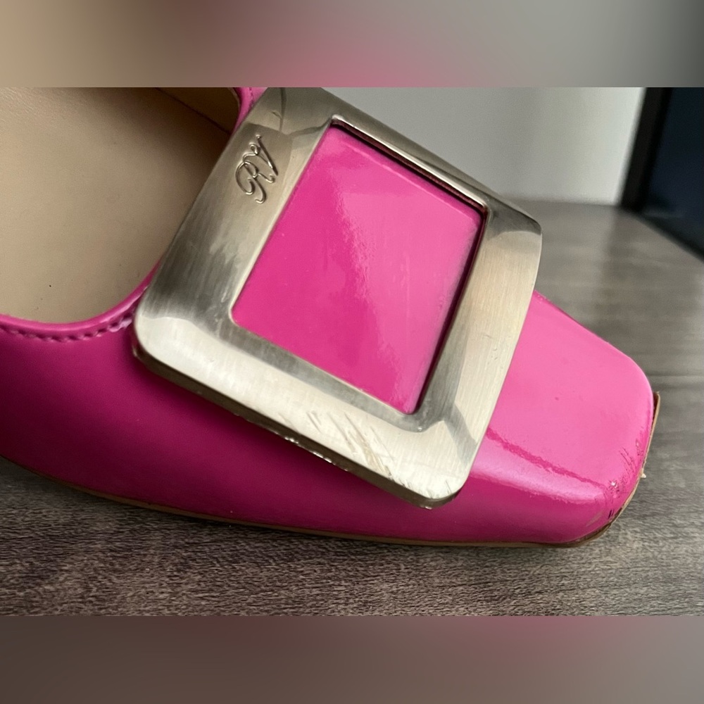 Roger Vivier Pink Patent Buckle Leather Shoes Size 38 / US 7.5 - Picture 11 of 13